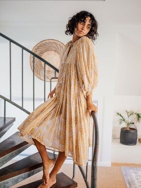 Daughters of India Kyra Midi Dress in Cumin